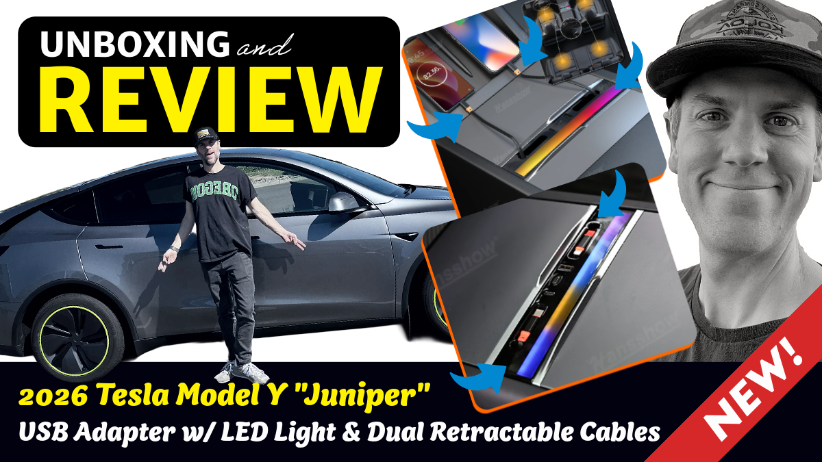 HANSSHOW Dual USB-C Charger w/ Bonus Ports & Light Show Effects: My Honest Review for the 2026 Tesla Model Y Juniper | Ep. 462